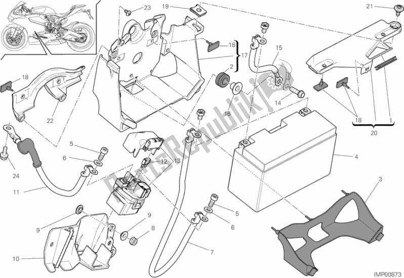 Alle onderdelen voor de Batterijhouder van de Ducati Superbike 959 Panigale ABS 2018
